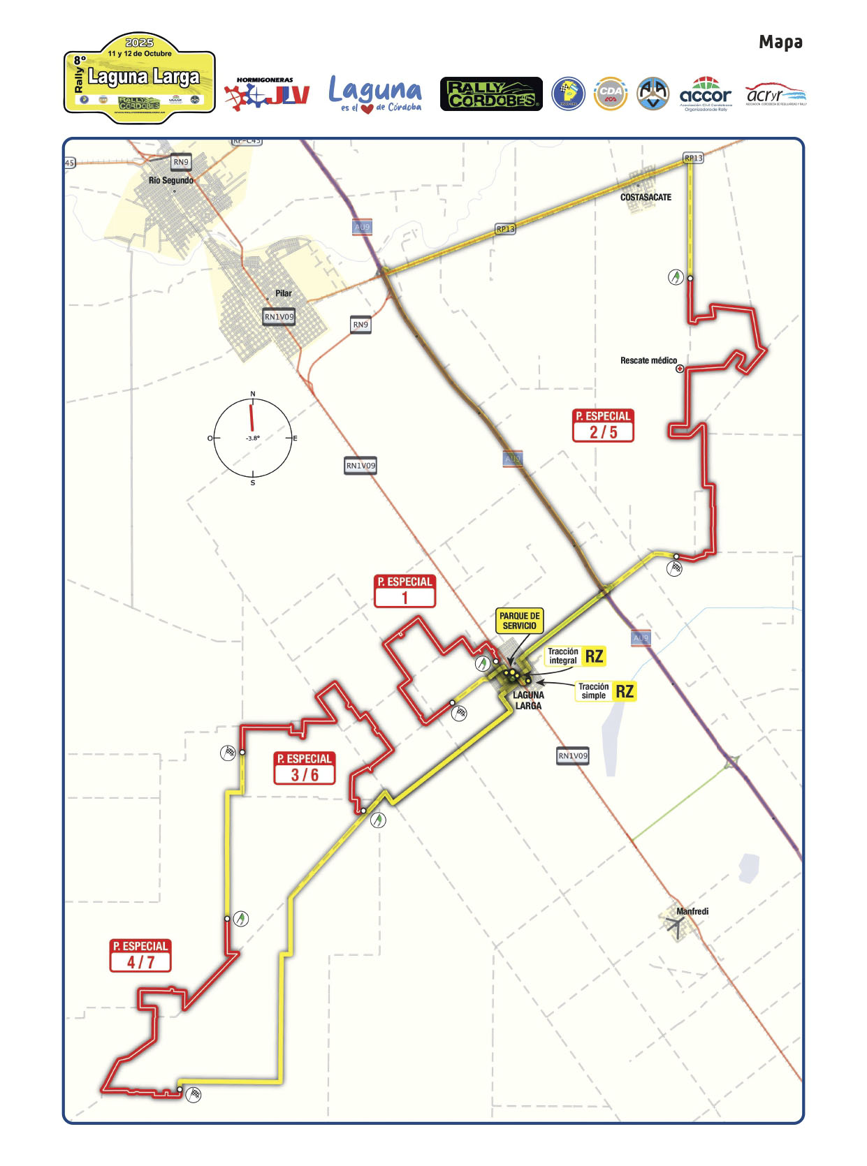 itinerario rally laguna larga sabado 2025