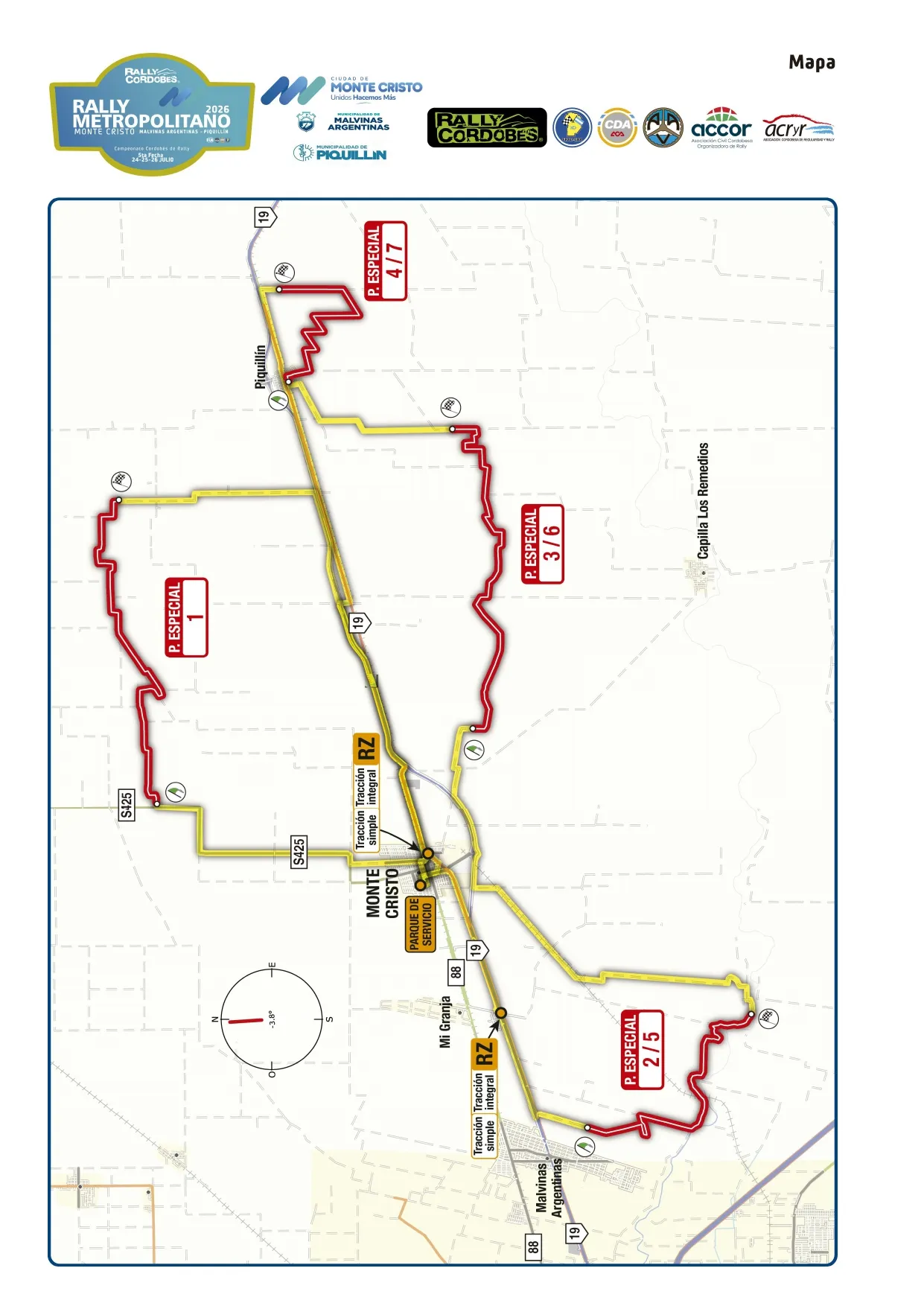 mapa rally metropolitano cordoba